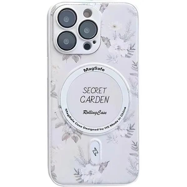 TPU+PC чохол Secret Garden with Magnetic Fit для Apple iPhone 16 Pro (6.3") — Білий TPU+PC чохол Secret Garden with Magnetic Fit для Apple iPhone 16 Pro (6.3") — Білий