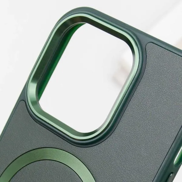 Шкіряний чохол SnapCase with Magnetic Fit для Apple iPhone 16 Pro (6.3") — Зелений — фото 4