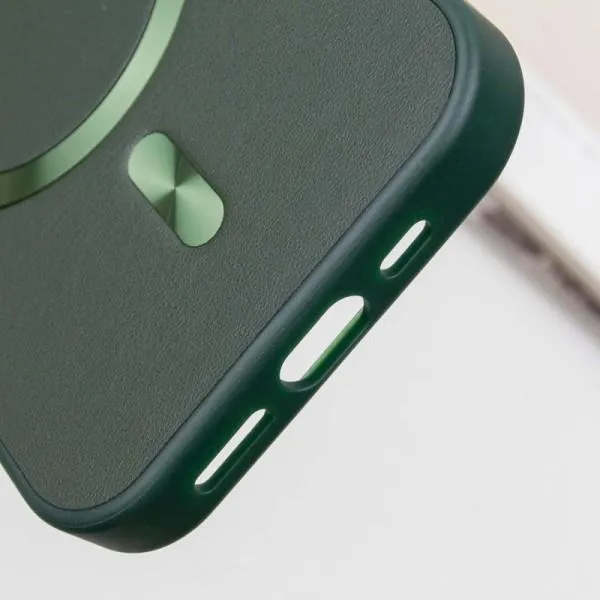 Шкіряний чохол SnapCase with Magnetic Fit для Apple iPhone 16 Pro (6.3") — Зелений — фото 5