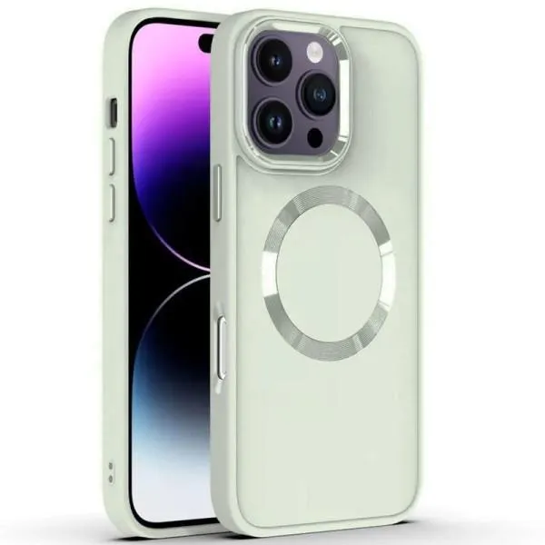 TPU чехол Bonbon Metal Style with Magnetic Fit для Apple iPhone 16 Pro (6.3") — Белый — фото 2