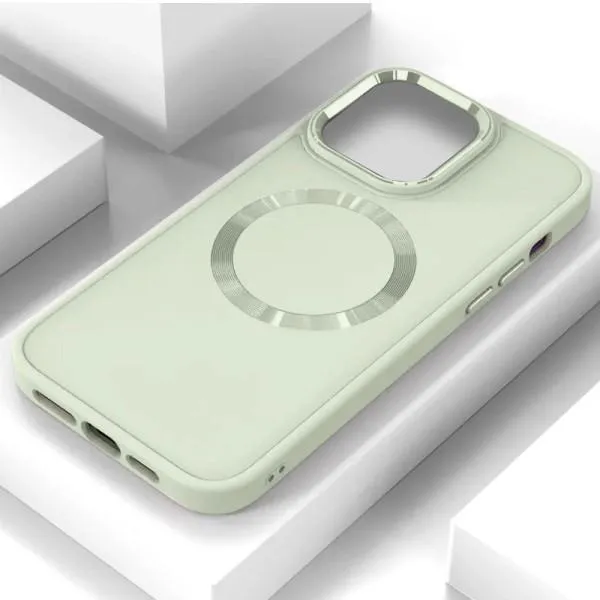 TPU чехол Bonbon Metal Style with Magnetic Fit для Apple iPhone 16 Pro (6.3") — Белый — фото 3