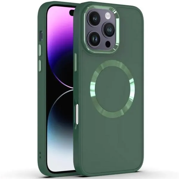 TPU чехол Bonbon Metal Style with Magnetic Fit для Apple iPhone 16 Pro (6.3") — Зеленый — фото 1