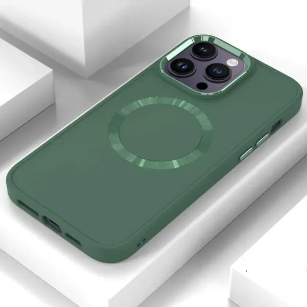 TPU чехол Bonbon Metal Style with Magnetic Fit для Apple iPhone 16 Pro (6.3") — Зеленый — фото 2