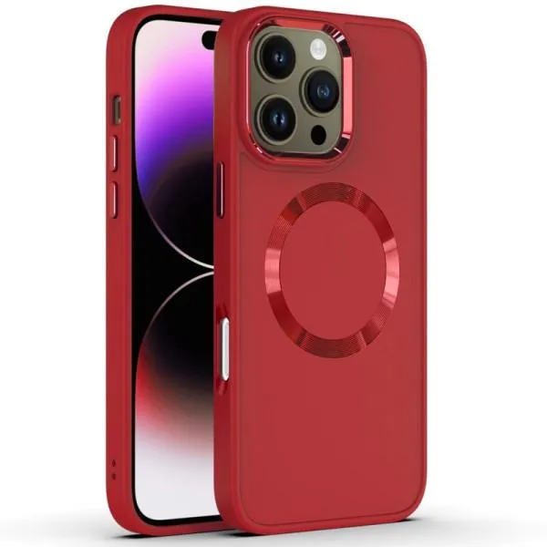 TPU чехол Bonbon Metal Style with Magnetic Fit для Apple iPhone 16 Pro (6.3") — Красный — фото 1