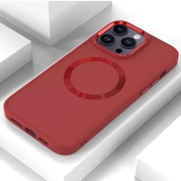 TPU чехол Bonbon Metal Style with Magnetic Fit для Apple iPhone 16 Pro (6.3") — Красный — фото 2