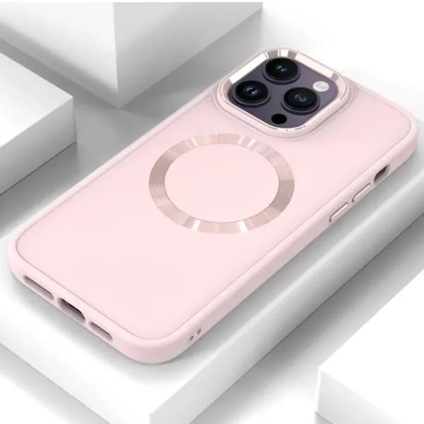 TPU чехол Bonbon Metal Style with Magnetic Fit для Apple iPhone 16 Pro (6.3") — Розовый — фото 2