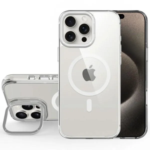 Чехол TPU Space Case Apex with Magnetic Fit для Apple iPhone 16 Pro (6.3") — Серебряный — фото 1
