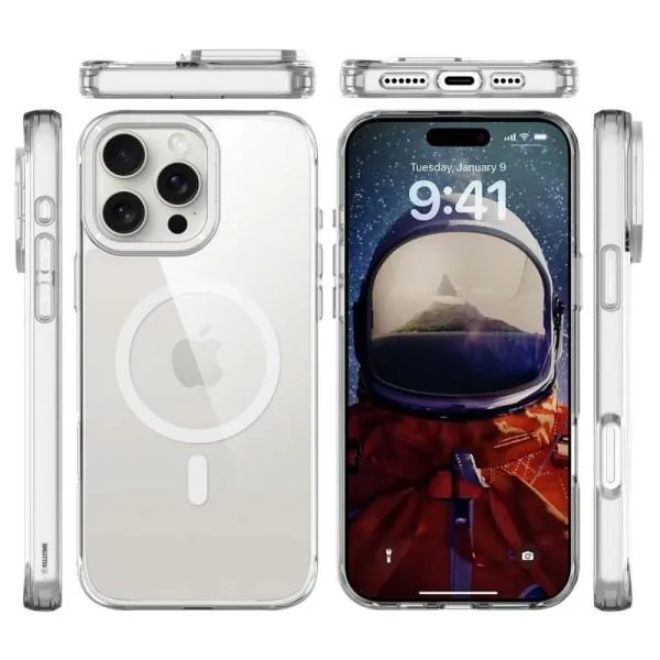 Чехол TPU Space Case Apex with Magnetic Fit для Apple iPhone 16 Pro (6.3") — Серебряный — фото 2