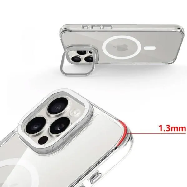 Чехол TPU Space Case Apex with Magnetic Fit для Apple iPhone 16 Pro (6.3") — Серебряный — фото 3