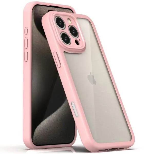 TPU чохол Transparent + Colour 1,5mm для Apple iPhone 16 Pro (6.3") — Рожевий — фото 1