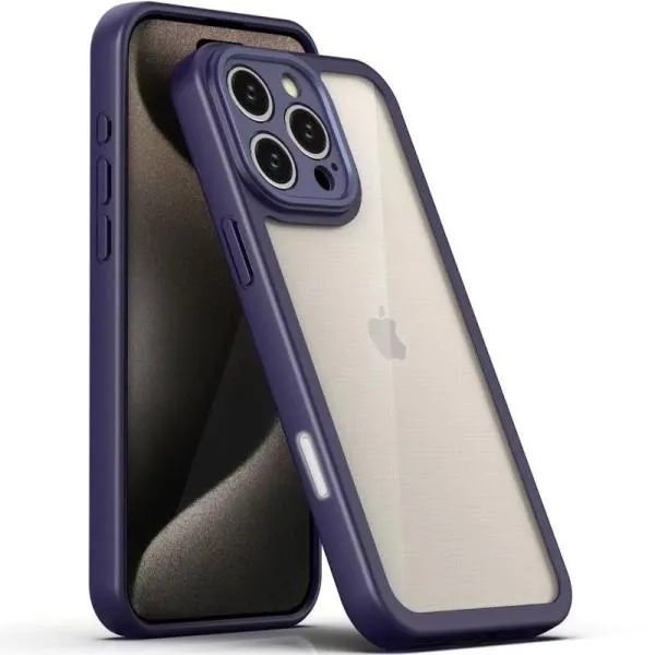TPU чохол Transparent + Colour 1,5mm для Apple iPhone 16 Pro (6.3") — Фіолетовий — фото 1