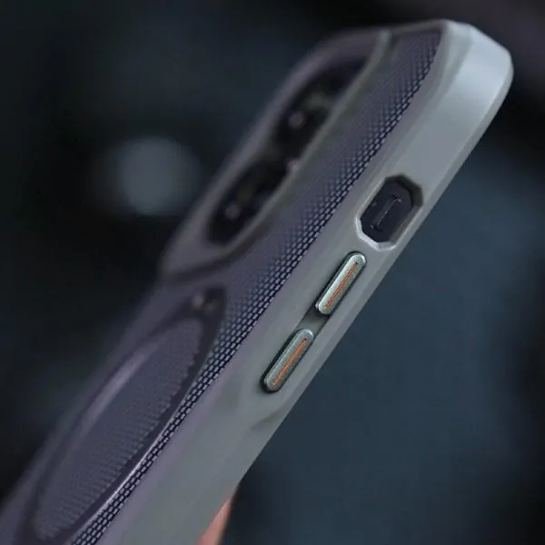 TPU+PC чохол Metal Buttons with Magnetic Fit Carbon Ring для Apple iPhone 16 Pro (6.3") — Сірий — фото 4