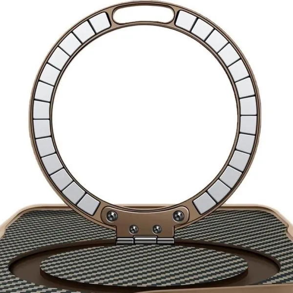 TPU+PC чехол Metal Buttons with Magnetic Fit Carbon Ring для Apple iPhone 16 Pro (6.3") — Золотой — фото 2