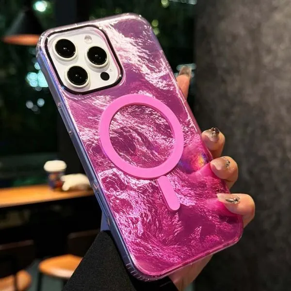 Чохол TPU Shiny Mountain Magnetic Fit для Apple iPhone 16 Pro (6.3") — Рожевий — фото 3 Чохол TPU Shiny Mountain Magnetic Fit для Apple iPhone 16 Pro (6.3") — Рожевий — фото 3