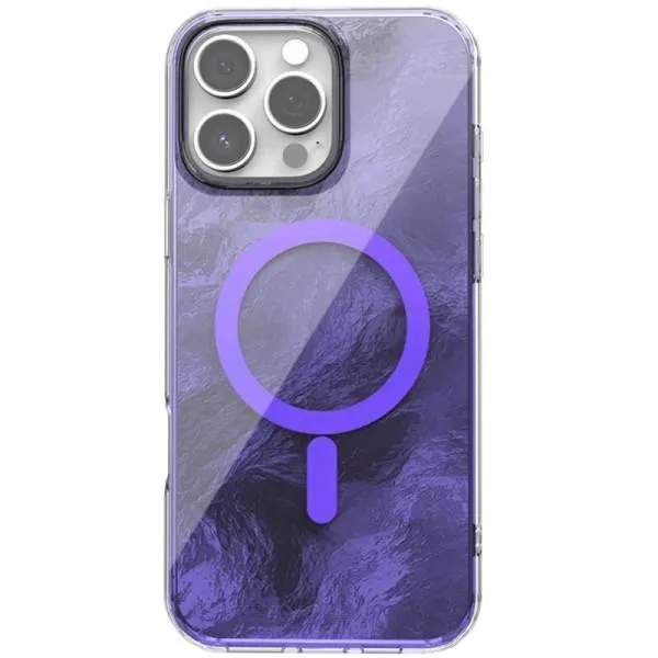Чохол TPU Shiny Mountain Magnetic Fit для Apple iPhone 16 Pro (6.3") — Фіолетовий — фото 1