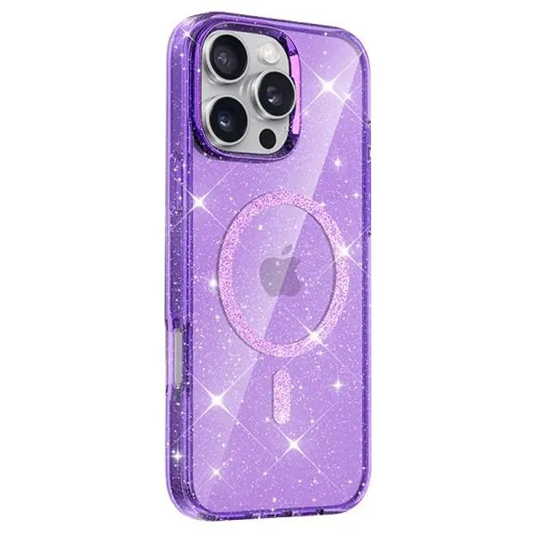 Чохол TPU Eclipse Sparkle Magnetic Fit для Apple iPhone 16 Pro (6.3") — Фіолетовий — фото 2