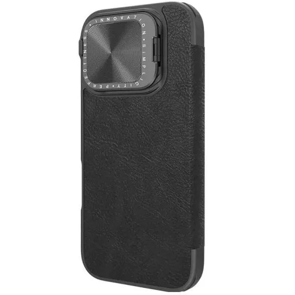 Шкіряний чохол-книжка Nillkin Qin Prop для Apple iPhone 16 Pro (6.3") — Чорний — фото 3 Шкіряний чохол-книжка Nillkin Qin Prop для Apple iPhone 16 Pro (6.3") — Чорний — фото 3