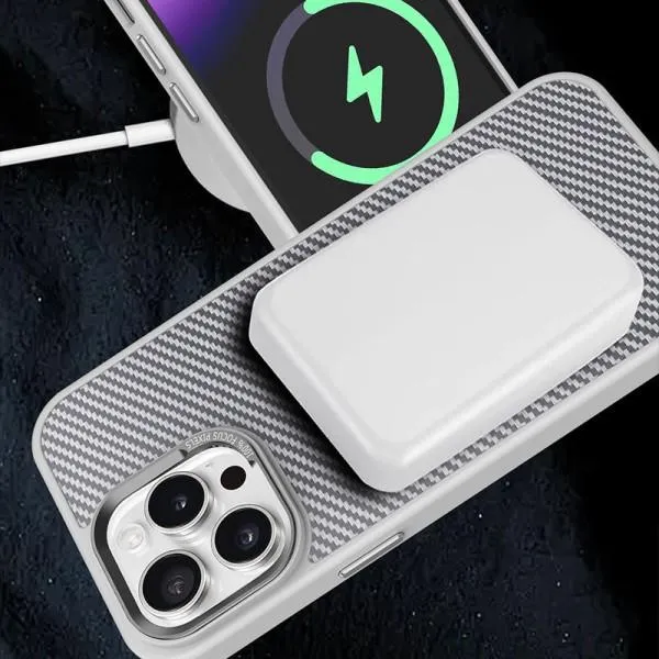 Чохол TPU+PC Carbon Mirage with MagSafe для Apple iPhone 16 Pro (6.3") — Сірий — фото 5