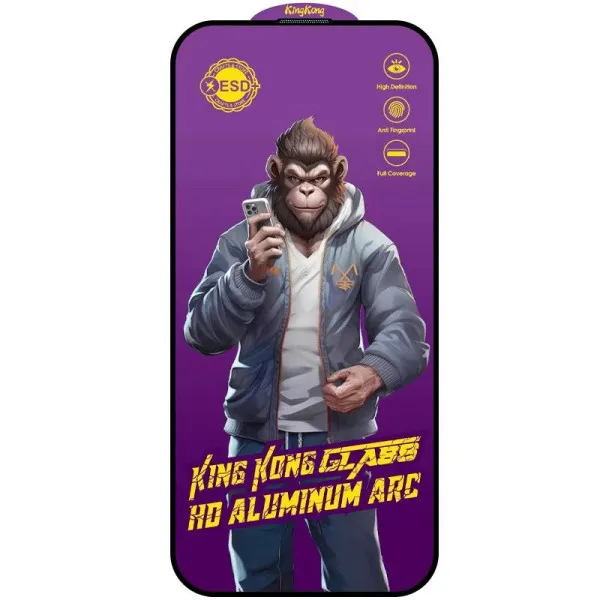 Захисне скло 5D Anti-static Purple (тех.пак) для Apple iPhone 16 Pro (6.3") — Чорний Захисне скло 5D Anti-static Purple (тех.пак) для Apple iPhone 16 Pro (6.3") — Чорний