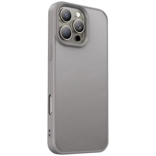 TPU чохол Carbon Protective with Magnetic Fit для Apple iPhone 16 Pro (6.3") — Сірий TPU чохол Carbon Protective with Magnetic Fit для Apple iPhone 16 Pro (6.3") — Сірий