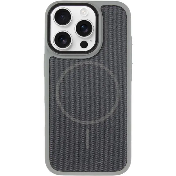 Чохол PC Textile Hybrid with Magnetic Fit для Apple iPhone 16 Pro (6.3") — Сірий — фото 2 Чохол PC Textile Hybrid with Magnetic Fit для Apple iPhone 16 Pro (6.3") — Сірий — фото 2