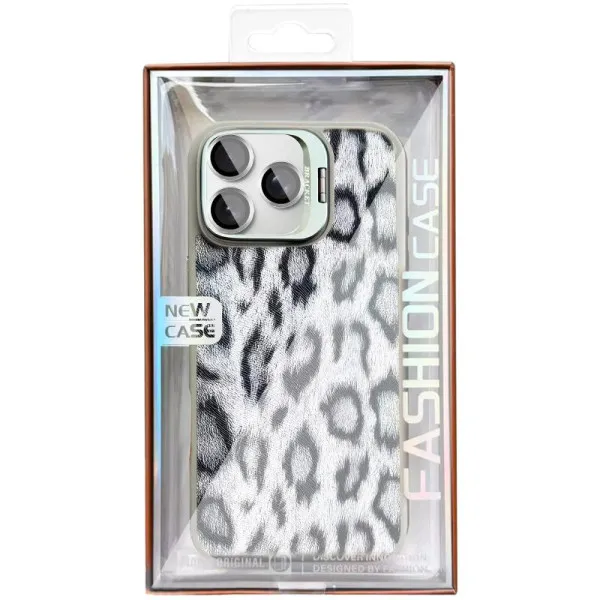 Чохол TPU+PC Wild Leopard with Magnetic Fit and Lens для Apple iPhone 16 Pro (6.3") — Сірий — фото 3