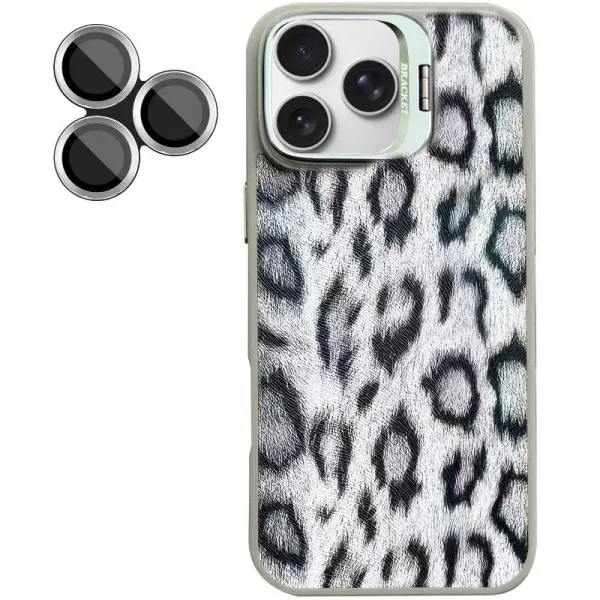 Чохол TPU+PC Wild Leopard with Magnetic Fit and Lens для Apple iPhone 16 Pro (6.3") — Сірий — фото 4