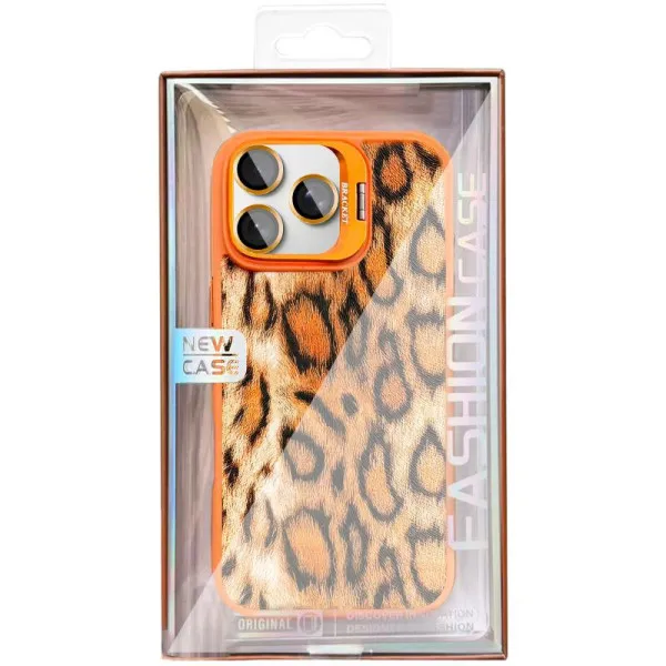Чохол TPU+PC Wild Leopard with Magnetic Fit and Lens для Apple iPhone 16 Pro (6.3") — Помаранчевий — фото 2 Чохол TPU+PC Wild Leopard with Magnetic Fit and Lens для Apple iPhone 16 Pro (6.3") — Помаранчевий — фото 2