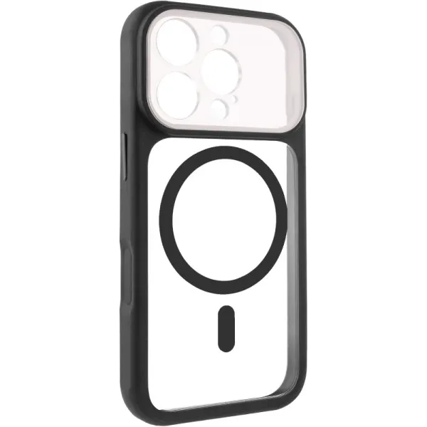 Чохол TPU+PC GETMAN Moon Clear with MagSafe для Apple iPhone 16 Pro (6.3") — Чорний — фото 3