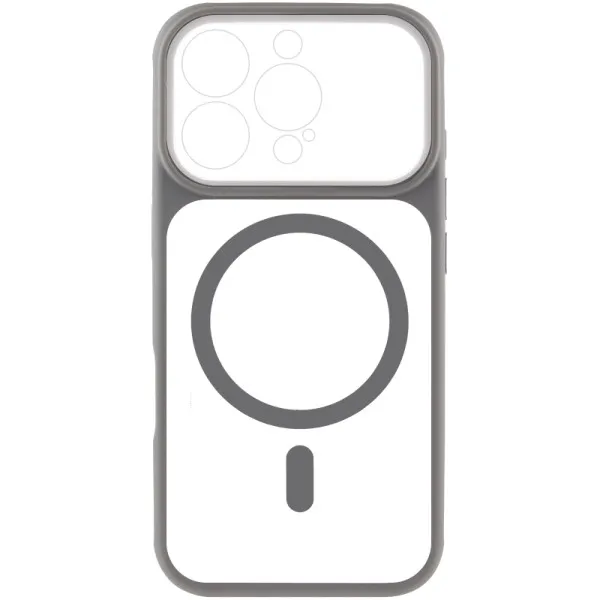 Чохол TPU+PC GETMAN Moon Clear with MagSafe для Apple iPhone 16 Pro (6.3") — Сірий — фото 3