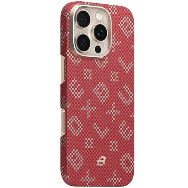 TPU+PC чохол Blueo Gilded Tactile Woven with Magnetic Fit для Apple iPhone 16 Pro (6.3") — Червоний — фото 1