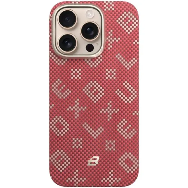 TPU+PC чохол Blueo Gilded Tactile Woven with Magnetic Fit для Apple iPhone 16 Pro (6.3") — Червоний — фото 2