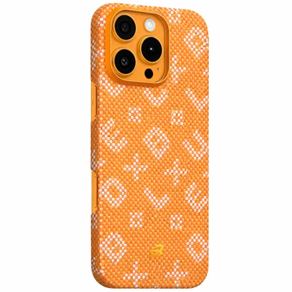 TPU+PC чохол Blueo Gilded Tactile Woven with Magnetic Fit для Apple iPhone 16 Pro (6.3") — Помаранчевий