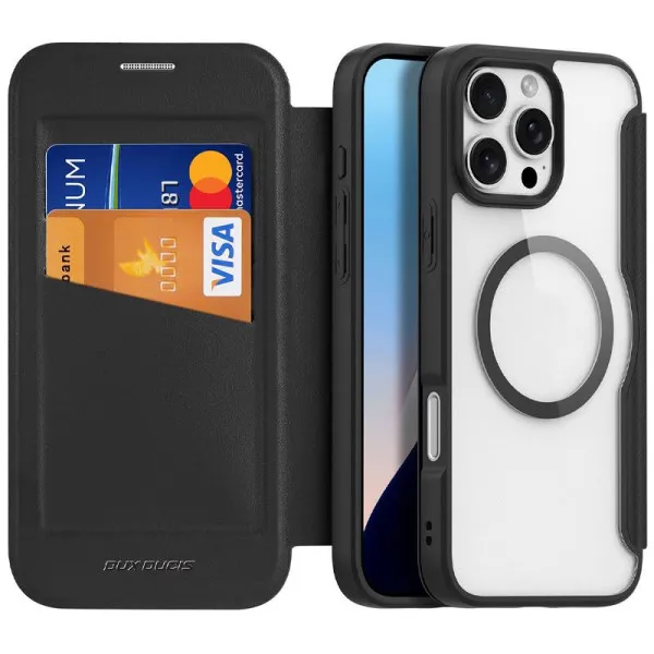 Чохол-книжка Dux Ducis Skin X Pro with MagSafe для Apple iPhone 16 Pro (6.3") — Чорний — фото 1 Чохол-книжка Dux Ducis Skin X Pro with MagSafe для Apple iPhone 16 Pro (6.3") — Чорний — фото 1