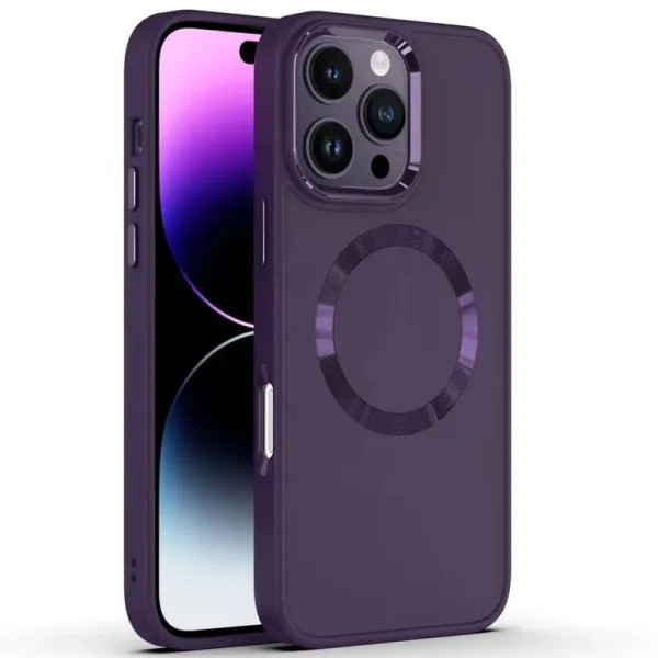 TPU чехол Bonbon Metal Style with Magnetic Fit для Apple iPhone 16 Pro (6.3") — Фиолетовый — фото 1
