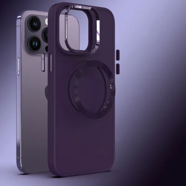 TPU чехол Bonbon Metal Style with Magnetic Fit для Apple iPhone 16 Pro (6.3") — Фиолетовый — фото 2