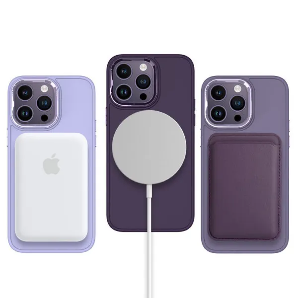 TPU чехол Bonbon Metal Style with Magnetic Fit для Apple iPhone 16 Pro (6.3") — Фиолетовый — фото 3