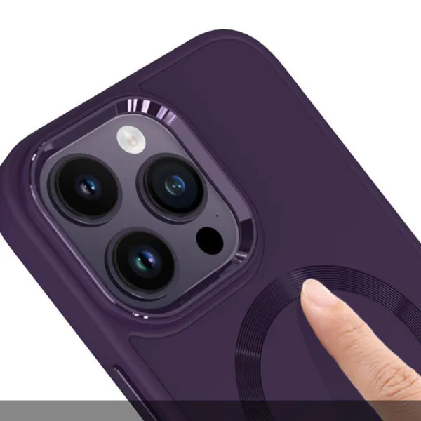 TPU чехол Bonbon Metal Style with Magnetic Fit для Apple iPhone 16 Pro (6.3") — Фиолетовый — фото 4