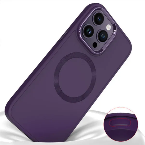 TPU чехол Bonbon Metal Style with Magnetic Fit для Apple iPhone 16 Pro (6.3") — Фиолетовый — фото 5