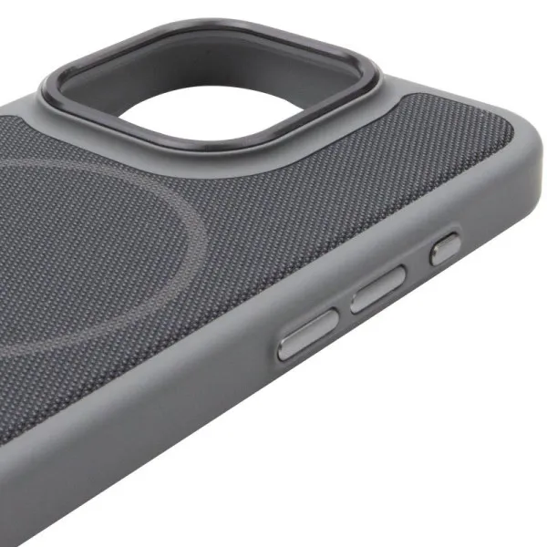 Чохол PC Textile Hybrid with Magnetic Fit для Apple iPhone 16 Pro (6.3") — Сірий — фото 4 Чохол PC Textile Hybrid with Magnetic Fit для Apple iPhone 16 Pro (6.3") — Сірий — фото 4