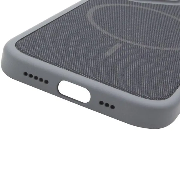 Чохол PC Textile Hybrid with Magnetic Fit для Apple iPhone 16 Pro (6.3") — Сірий — фото 5 Чохол PC Textile Hybrid with Magnetic Fit для Apple iPhone 16 Pro (6.3") — Сірий — фото 5
