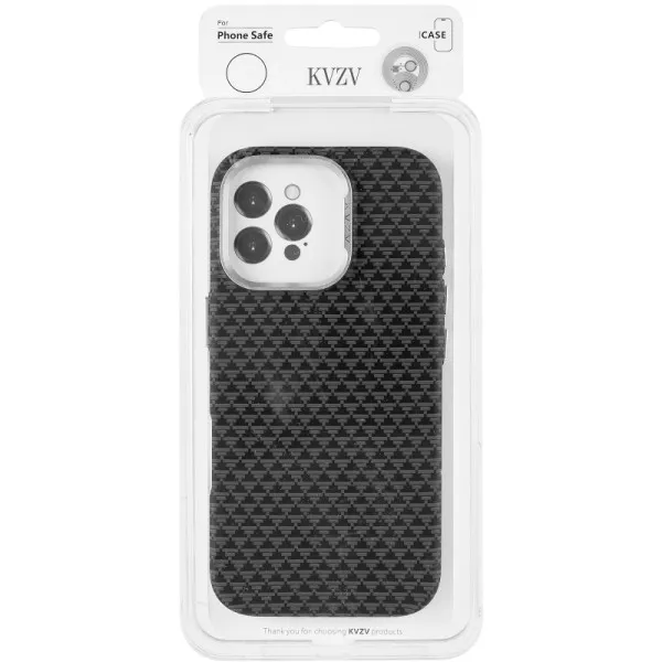 Чехол TPU+PC KVZV Triangular Pattern with Magnetic Fit для Apple iPhone 16 Pro (6.3") — Черный — фото 2