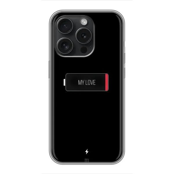 Чехол с принтом «Love battery» для iPhone 16 Pro
