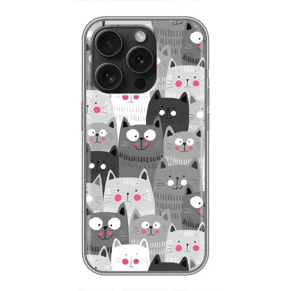 Чехол с принтом «Рисованные котики» для iPhone 16 Pro