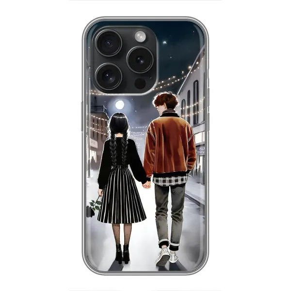 Чохол з принтом «Венздей та Тайлер» для iPhone 16 Pro Чохол з принтом «Венздей та Тайлер» для iPhone 16 Pro