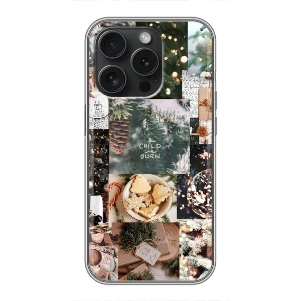 Чохол з принтом «Різдвяний колаж» для iPhone 16 Pro