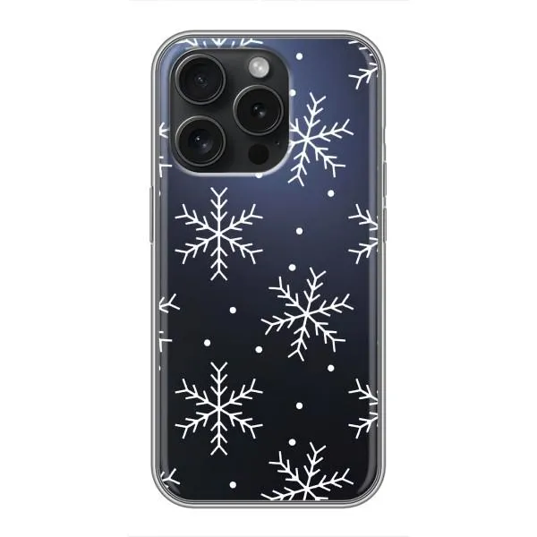 Чохол з принтом «Білі сніжинки» для iPhone 16 Pro