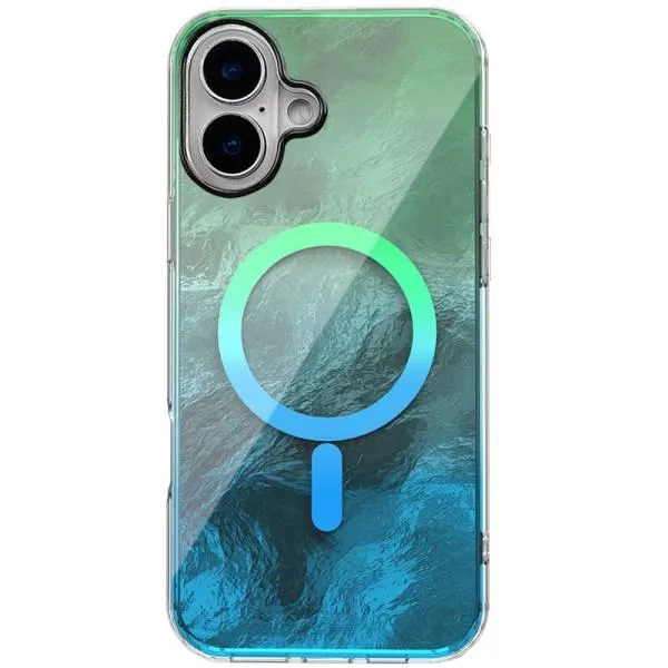 Чехол TPU Shiny Mountain Magnetic Fit для Apple iPhone 16 (6.1") — Зеленый — фото 1