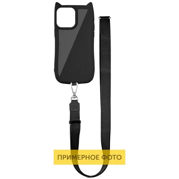 Чехол TPU GETMAN Cat with straps для Apple iPhone 16 (6.1") — Черный — фото 1