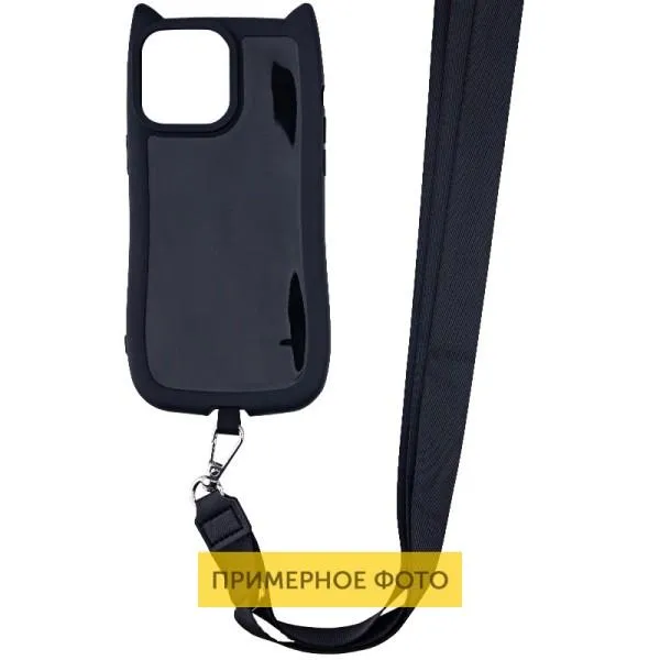 Чехол TPU GETMAN Cat with straps для Apple iPhone 16 (6.1") — Черный — фото 2